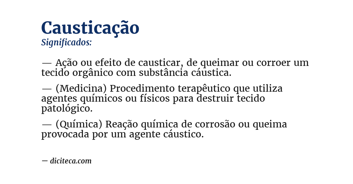 Significado de causticação