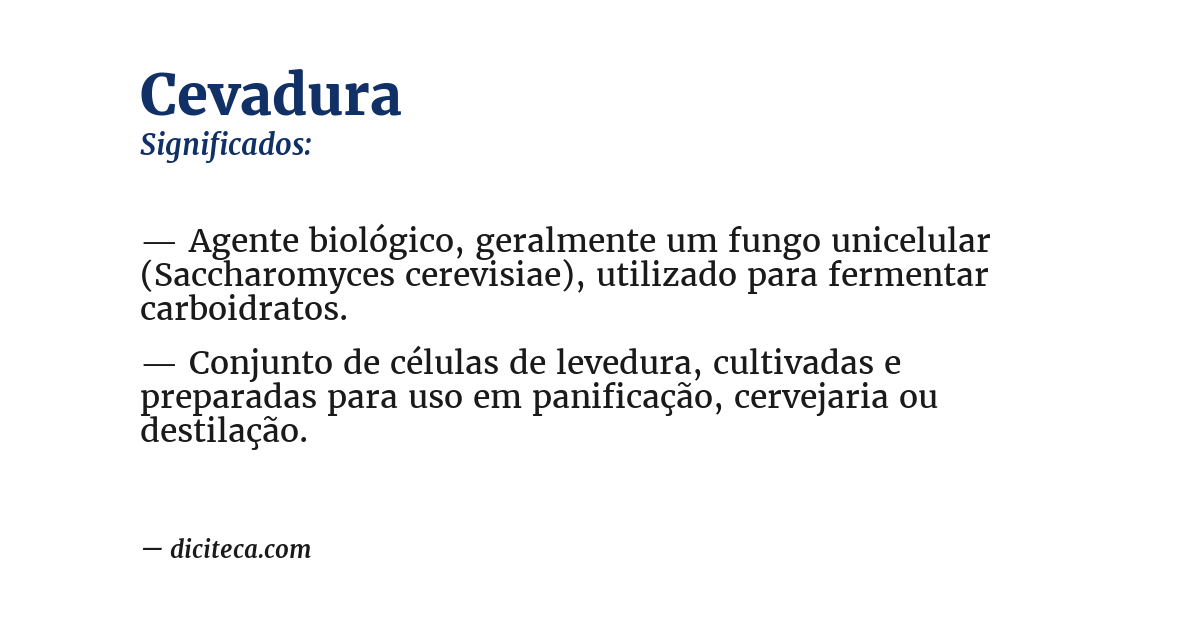 Significado de cevadura