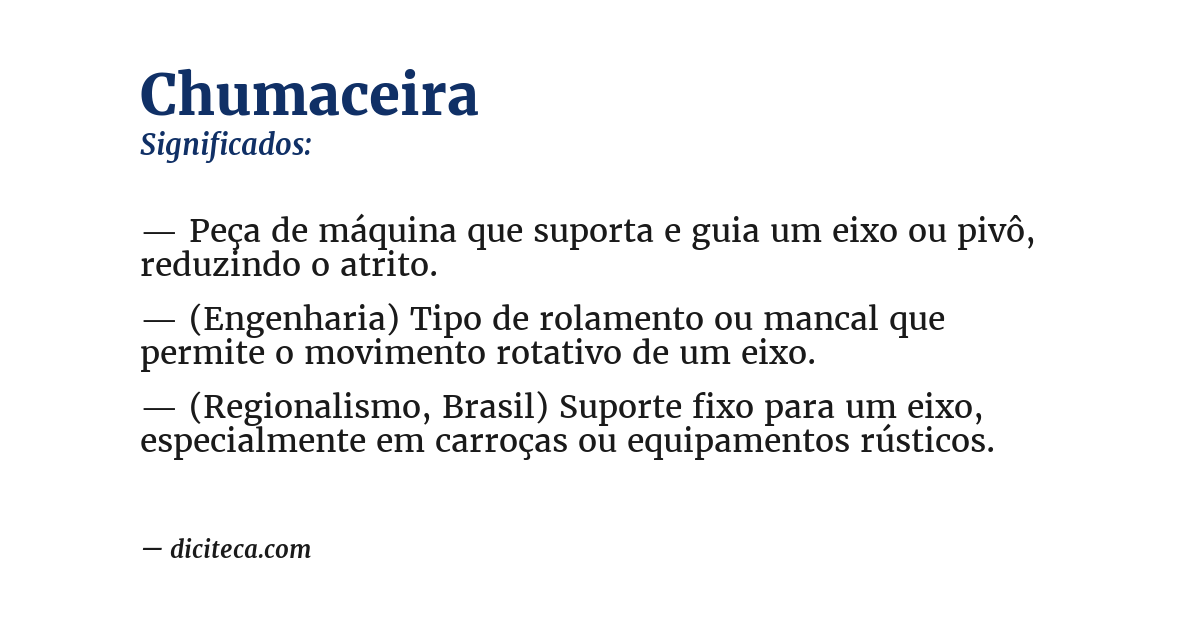 Significado de chumaceira