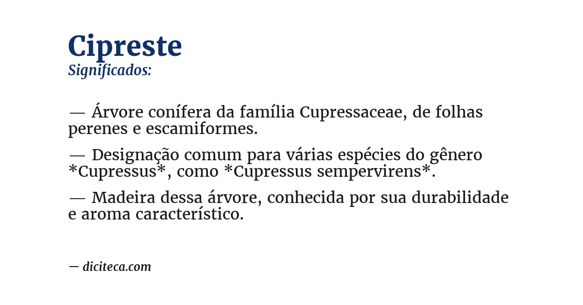 Significado de cipreste
