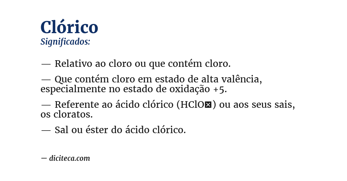 Significado de clórico