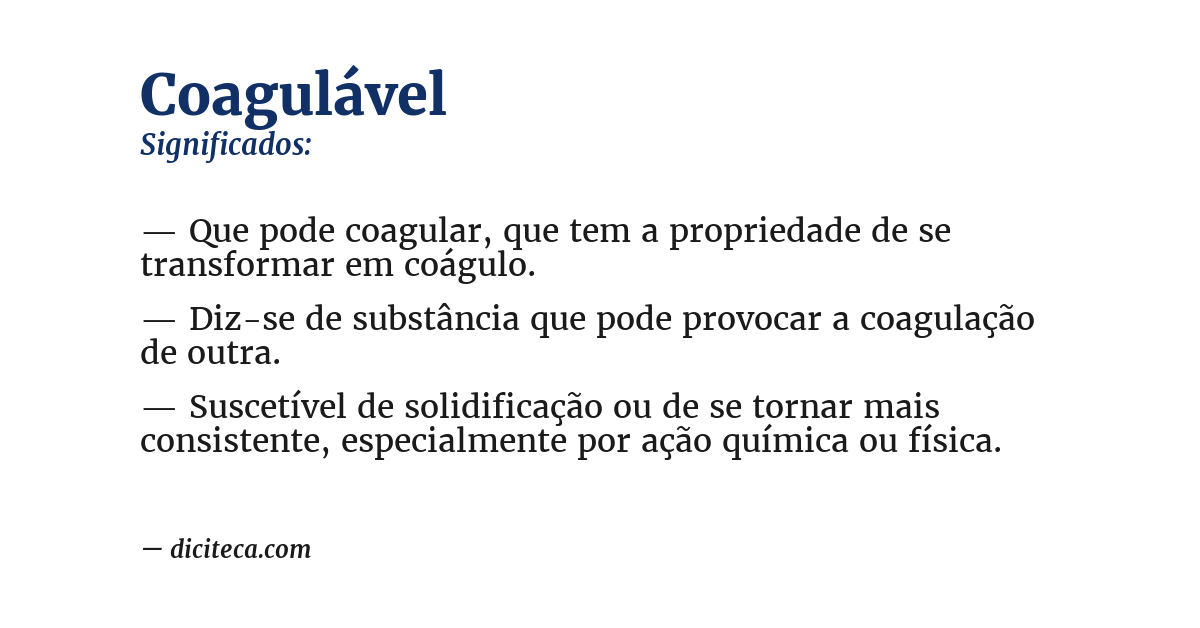 Significado de coagulável