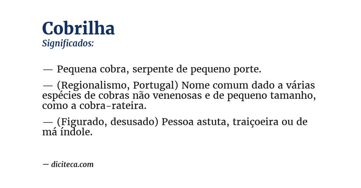 Significado de cobrilha