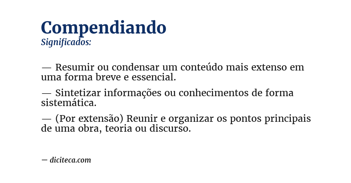 Significado de compendiando