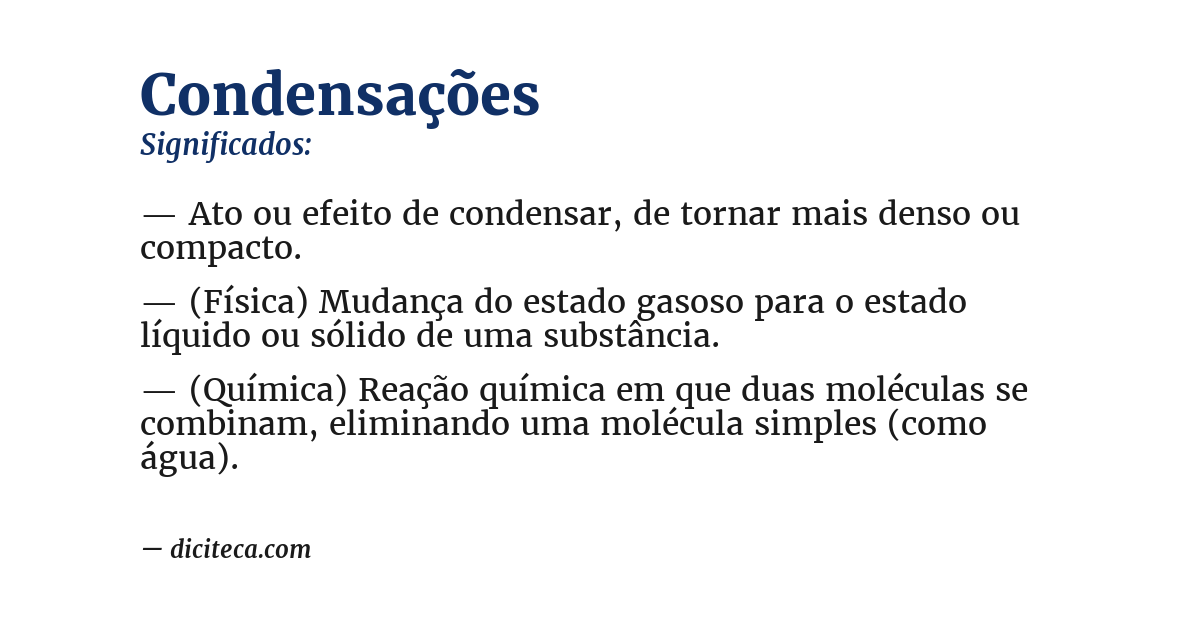 Significado de condensações