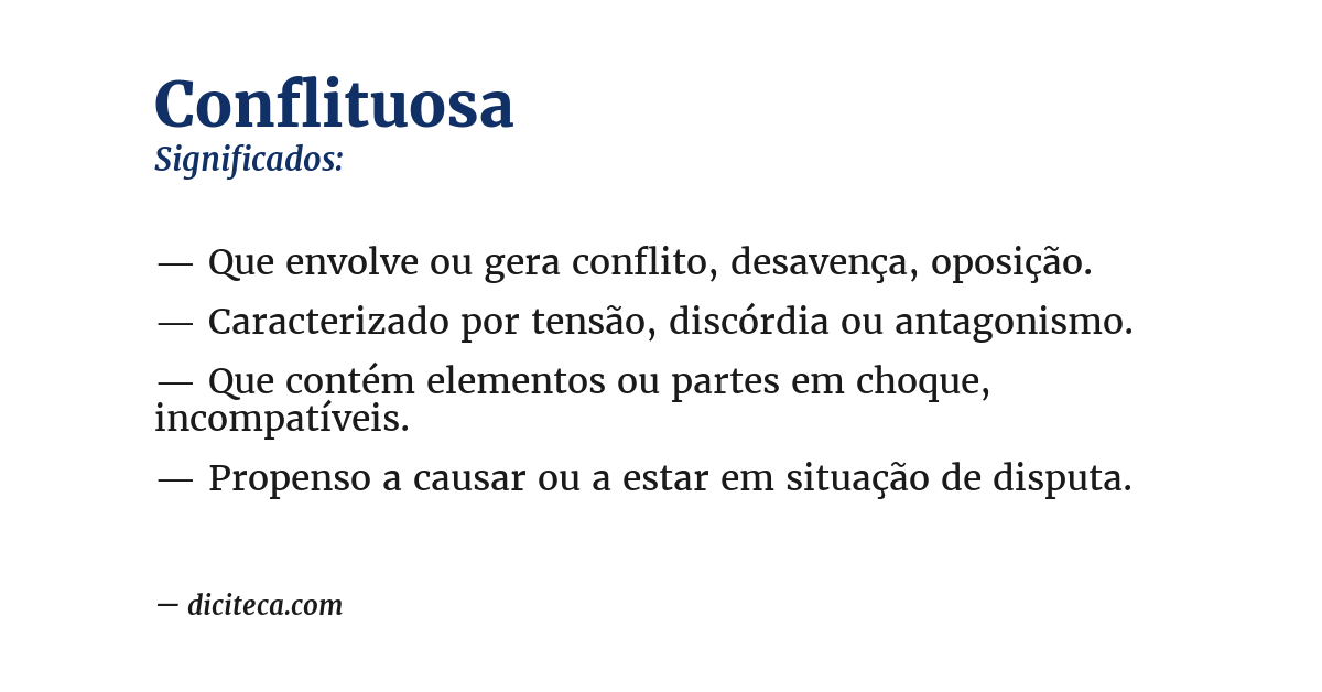 Significado de conflituosa