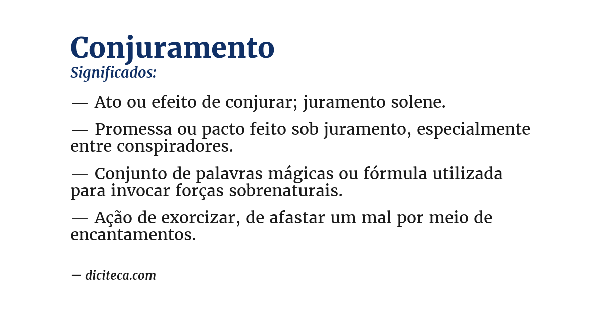 Significado de conjuramento