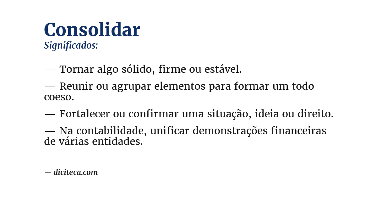 Significado de consolidar