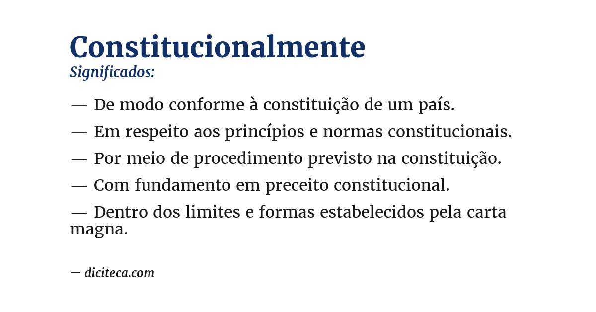 Significado de constitucionalmente