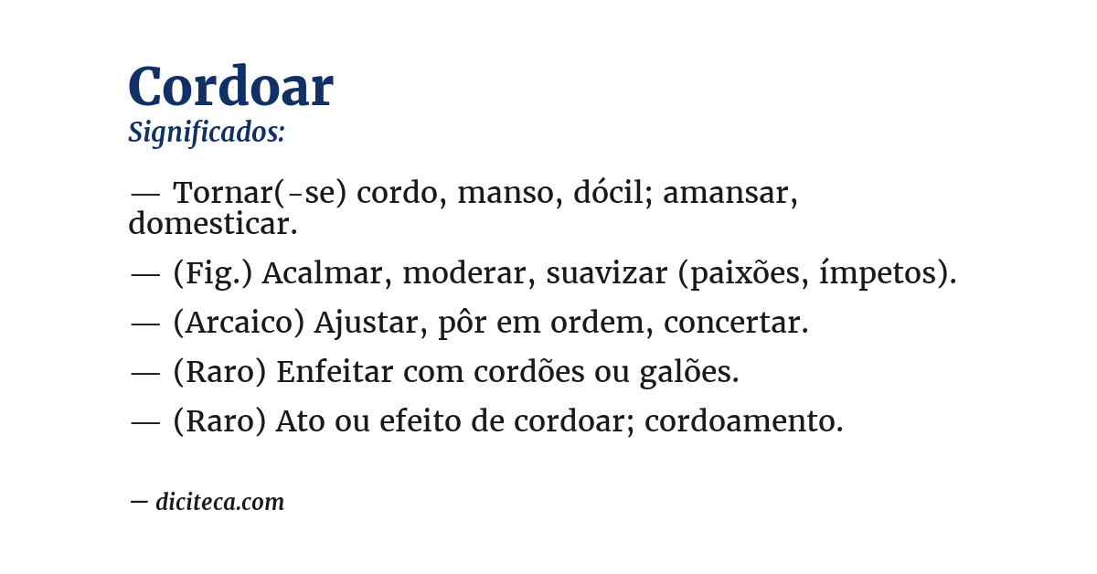 Significado de cordoar