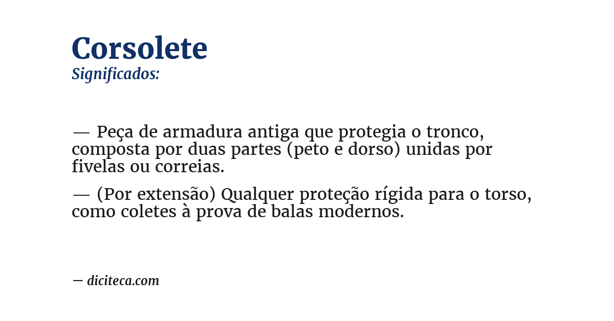 Significado de corsolete