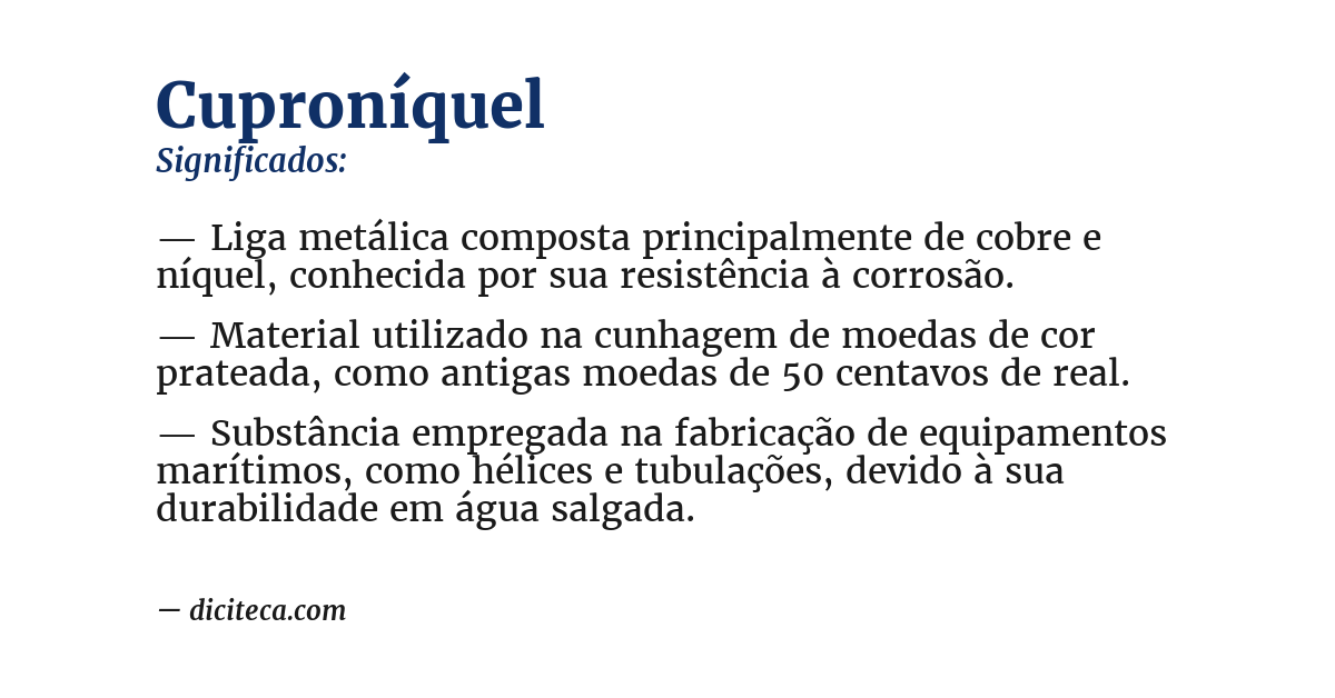 Significado de cuproníquel