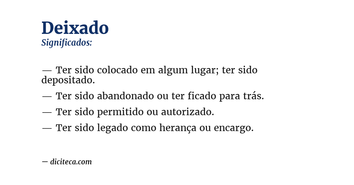 Significado de deixado