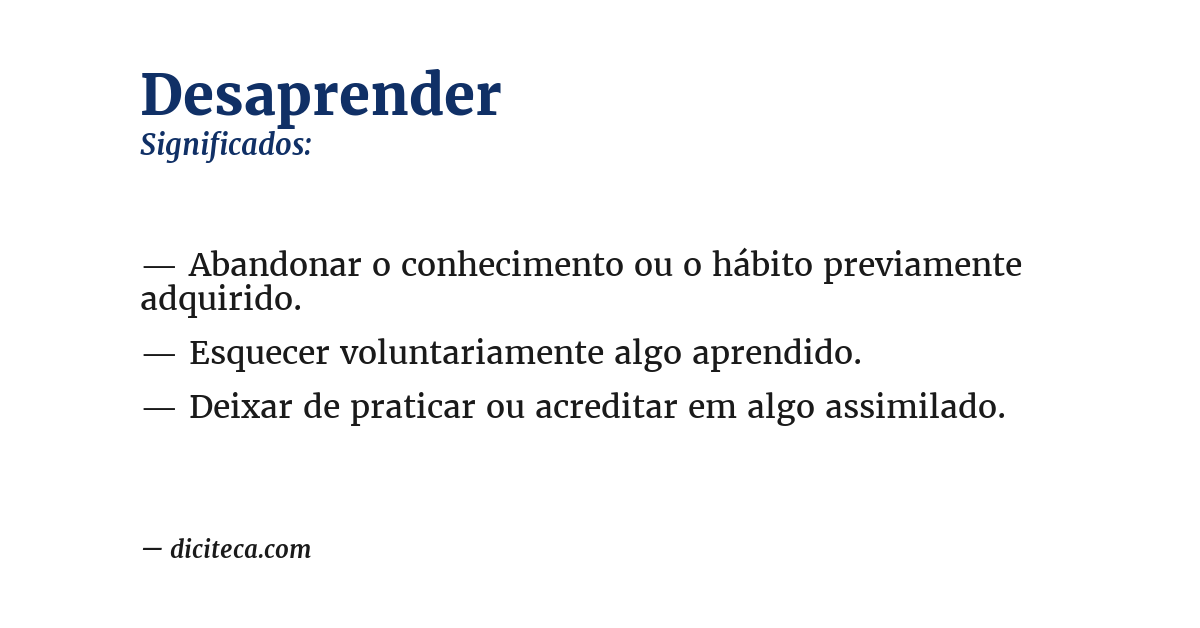 Significado de desaprender