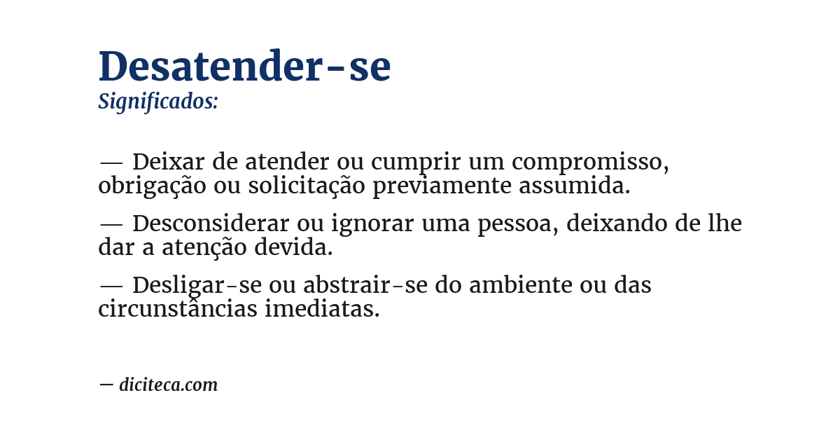 Significado de desatender-se
