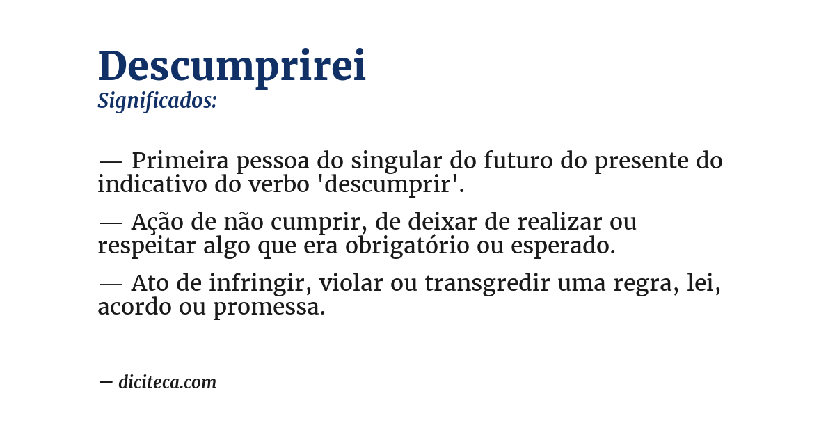 Significado de descumprirei