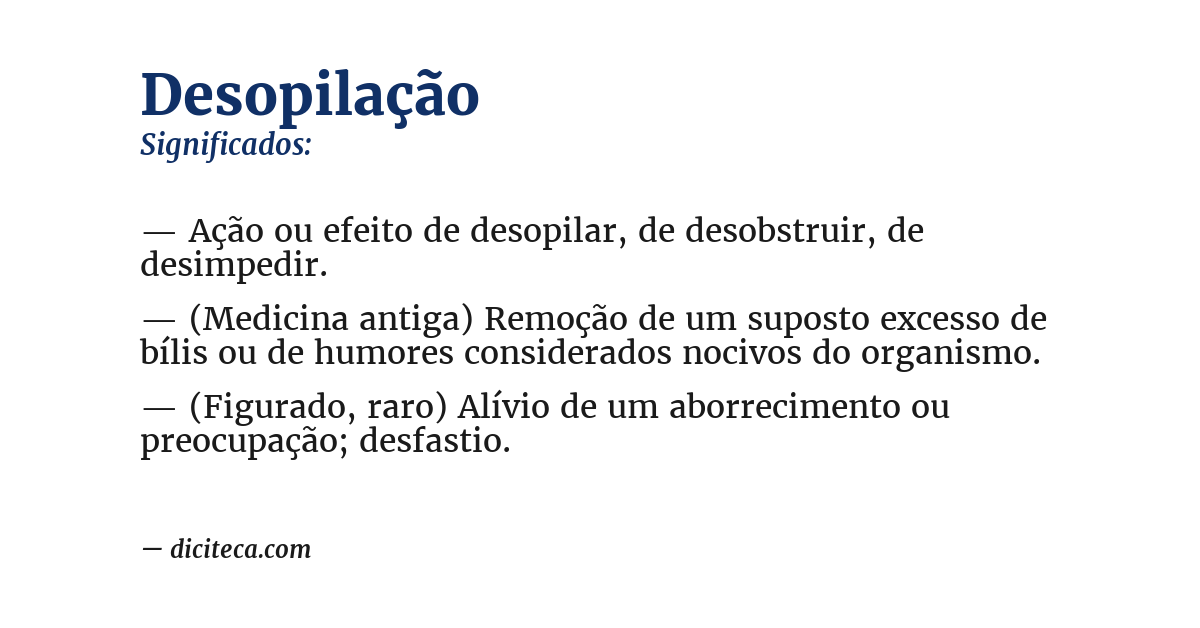 Significado de desopilação