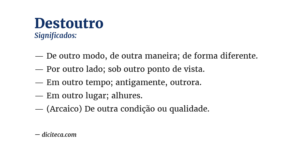Significado de destoutro