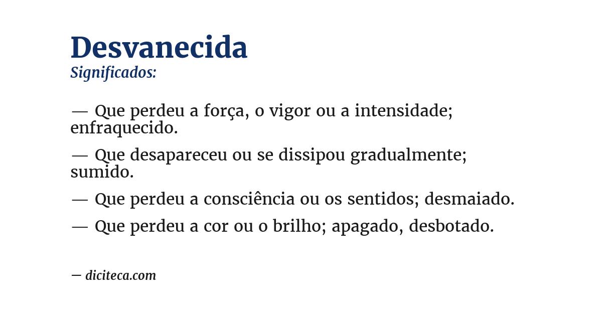 Significado de desvanecida