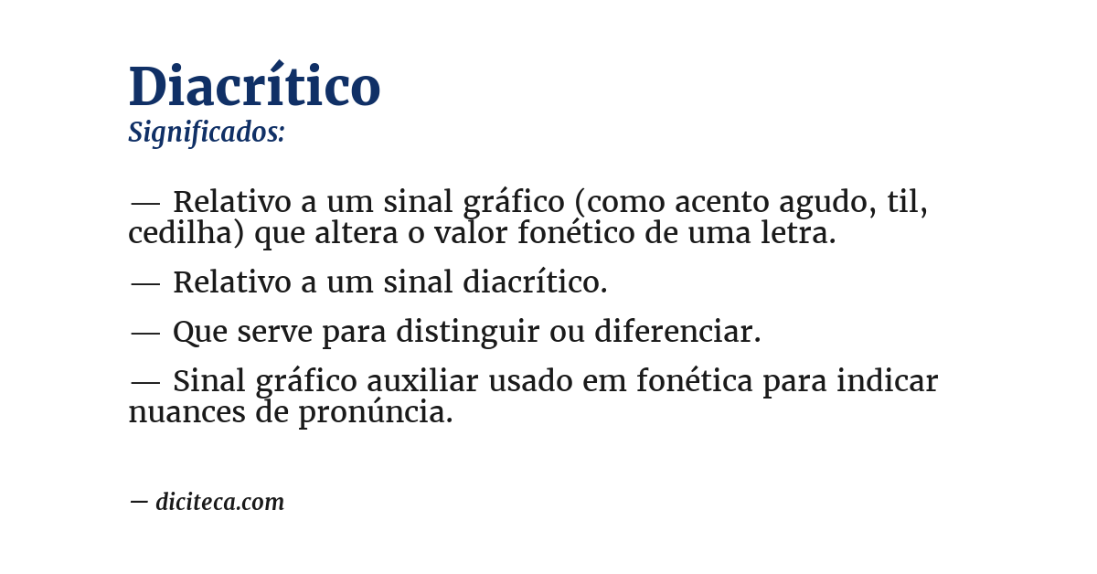 Significado de diacrítico