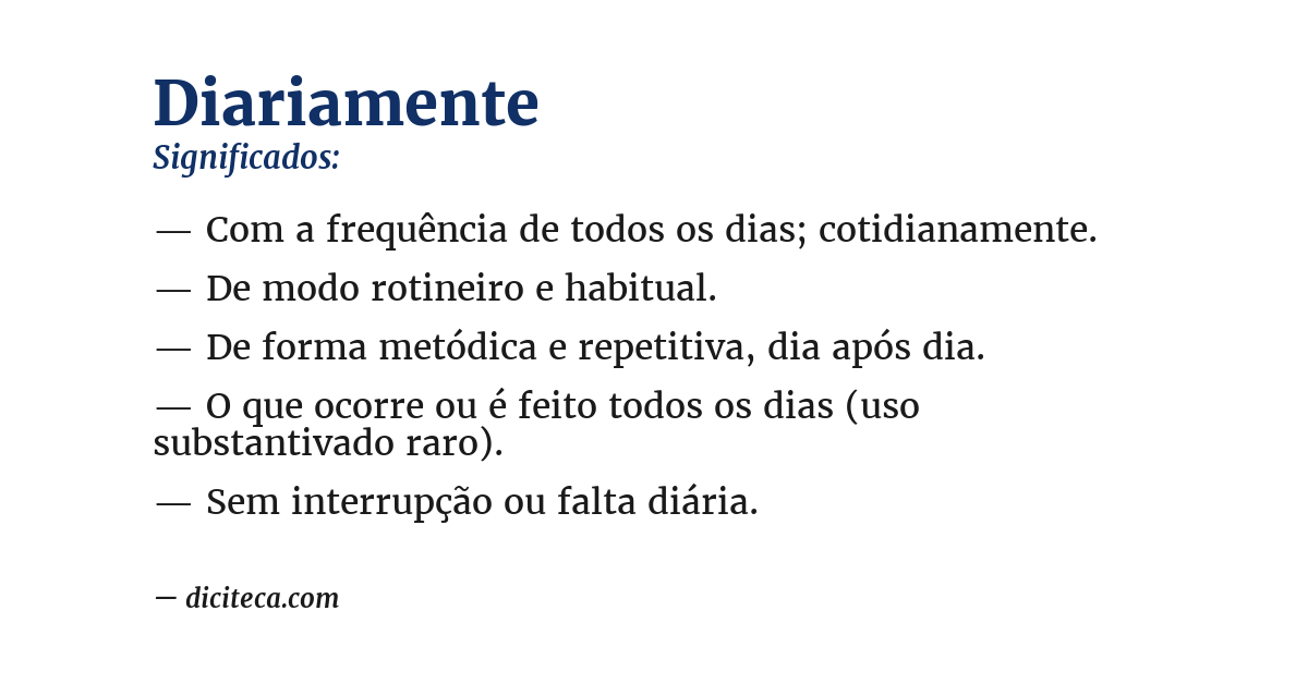 Significado de diariamente