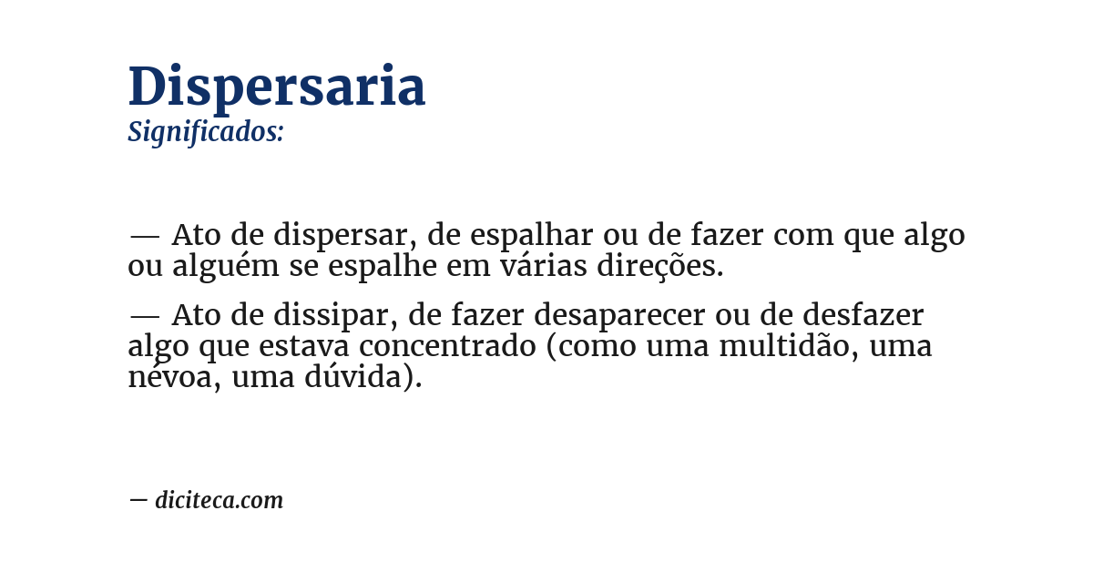 Significado de dispersaria