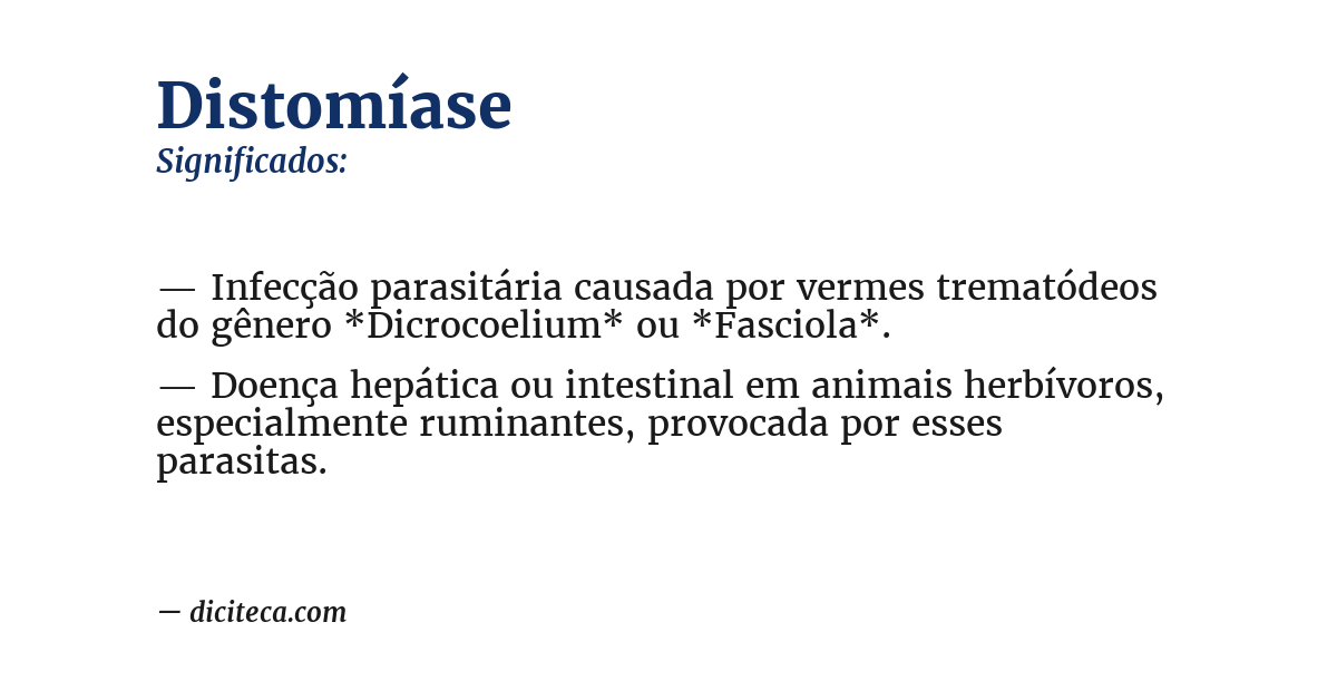 Significado de distomíase