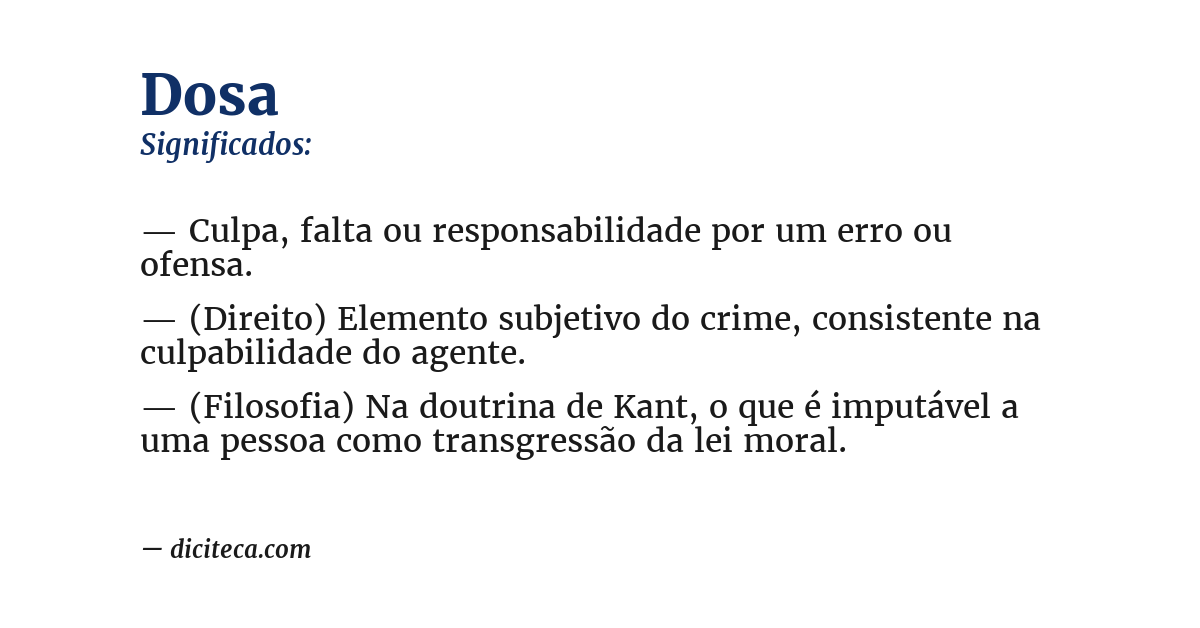 Significado de dosa