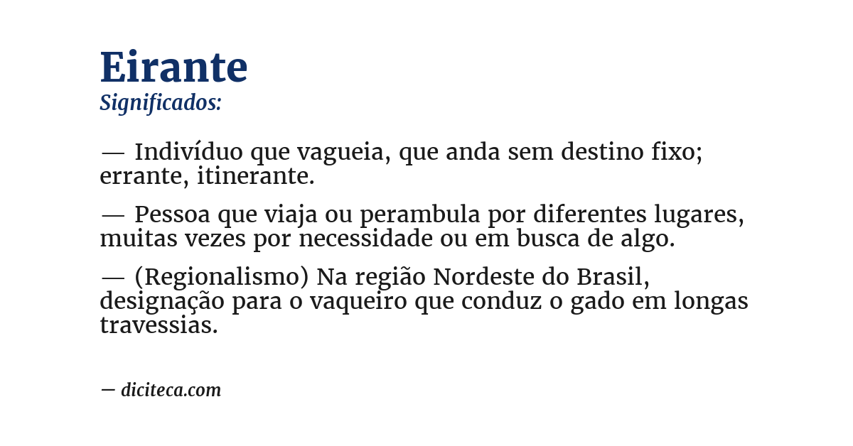 Significado de eirante