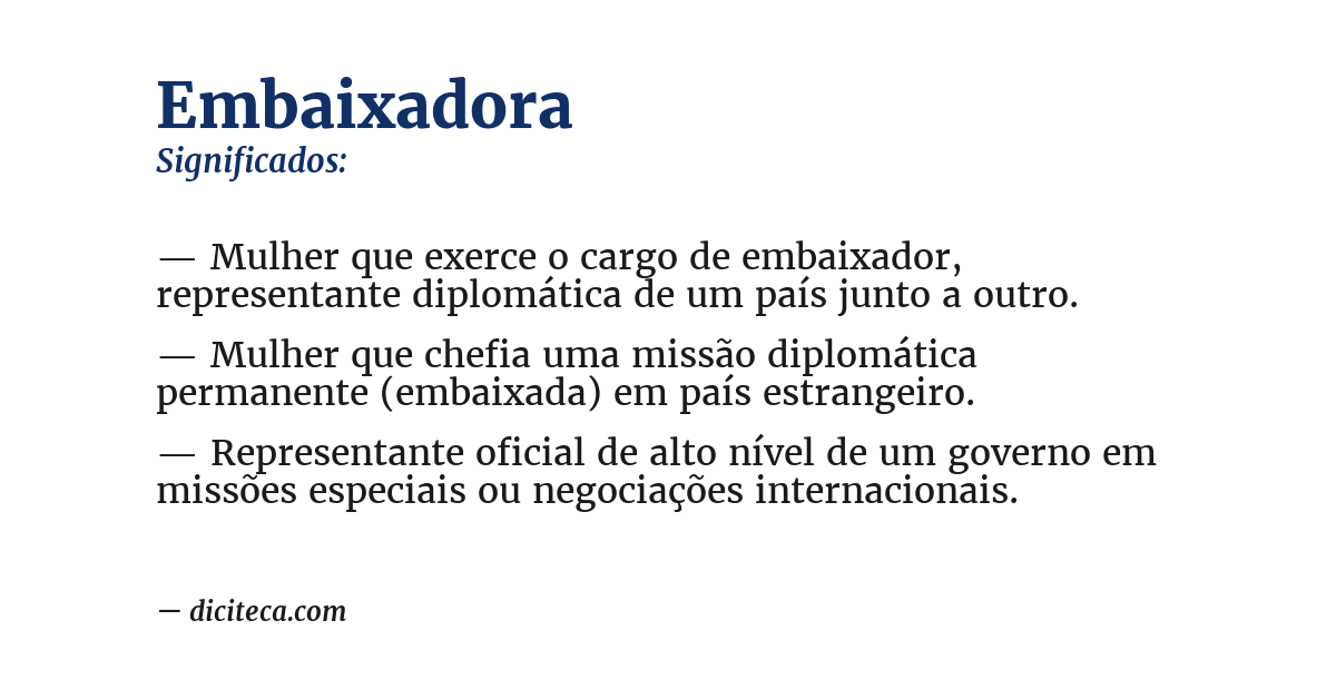 Significado de embaixadora