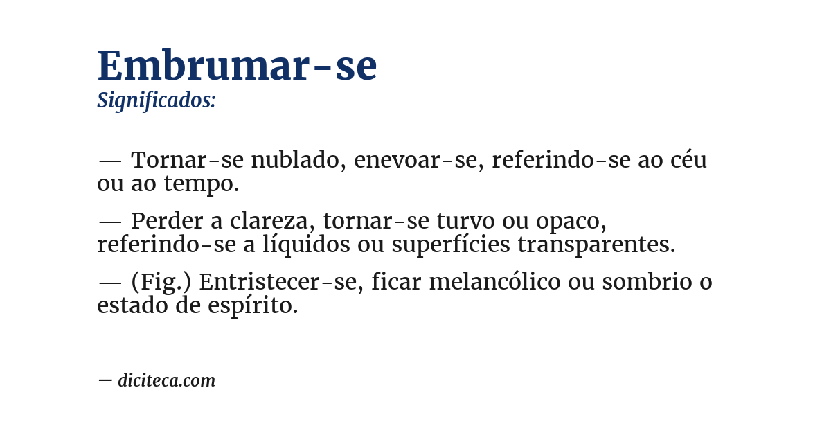 Significado de embrumar-se
