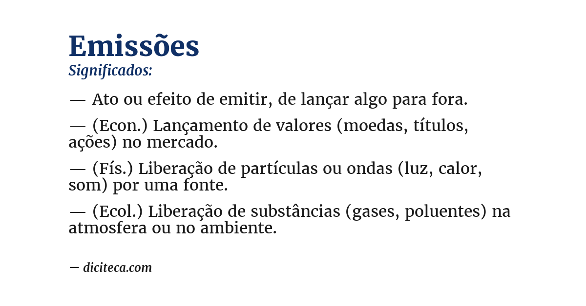 Significado de emissões