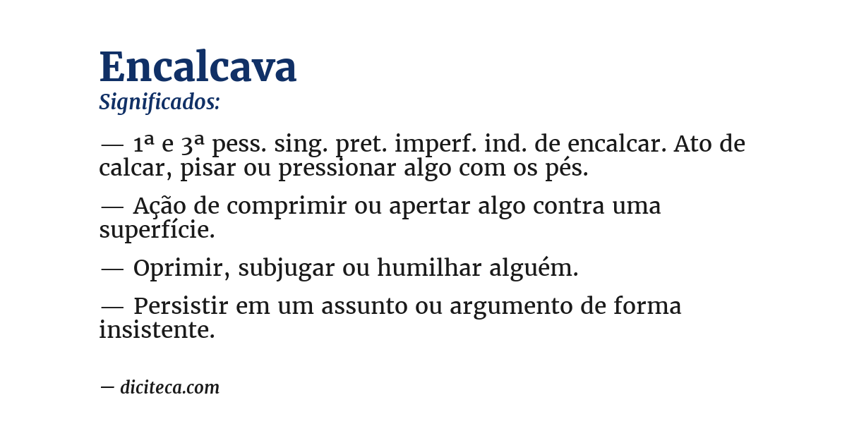 Significado de encalcava