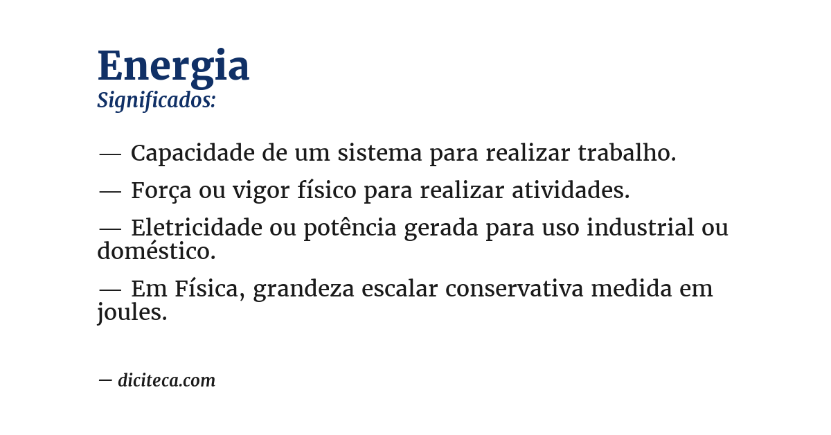 Significado de energia