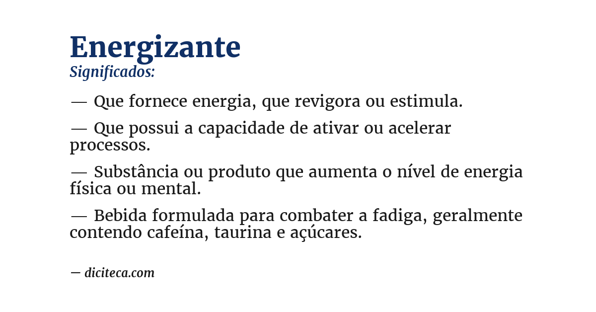 Significado de energizante