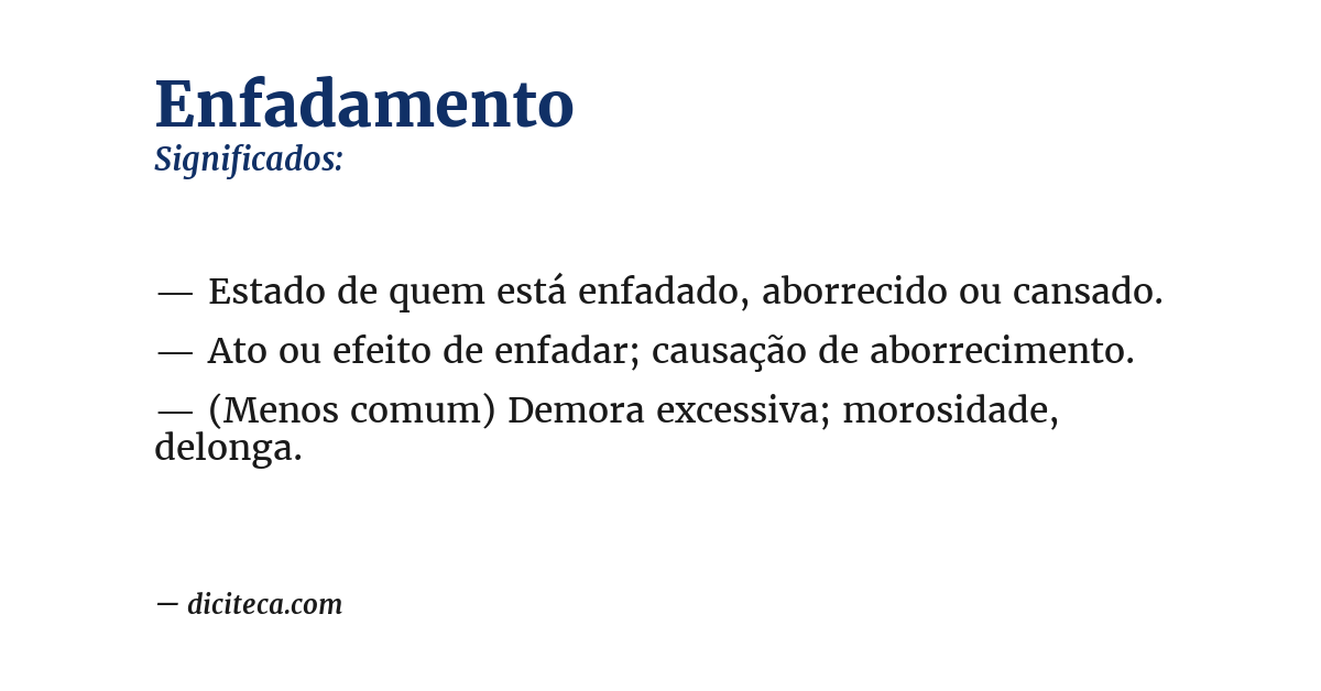 Significado de enfadamento
