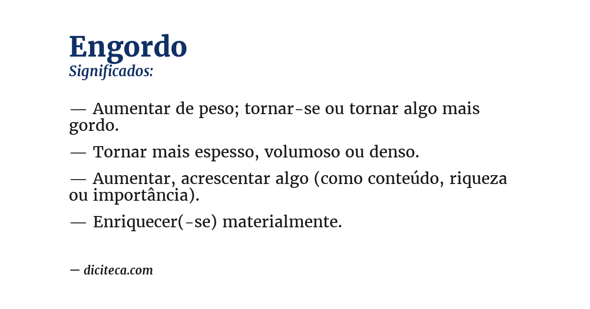 Significado de engordo