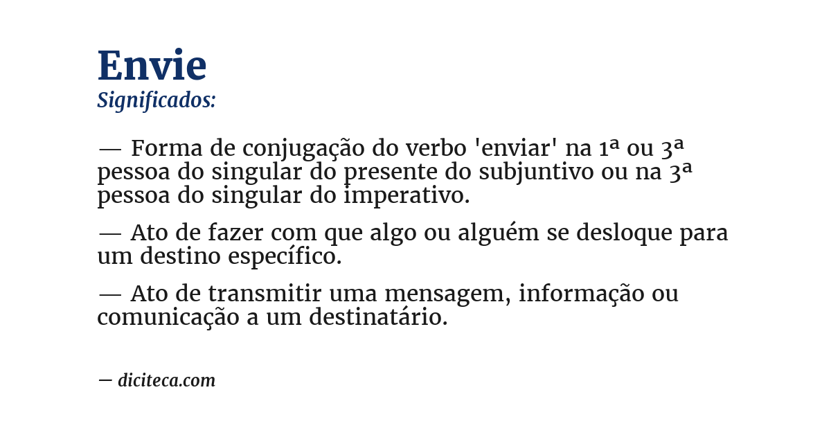 Significado de envie
