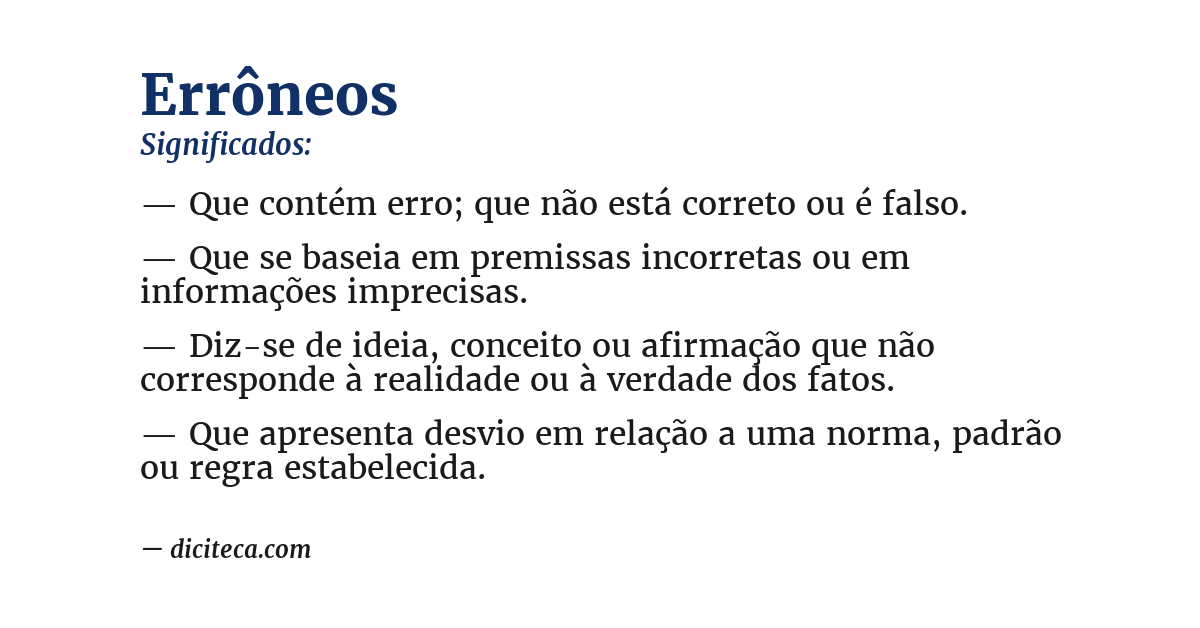 Significado de errôneos