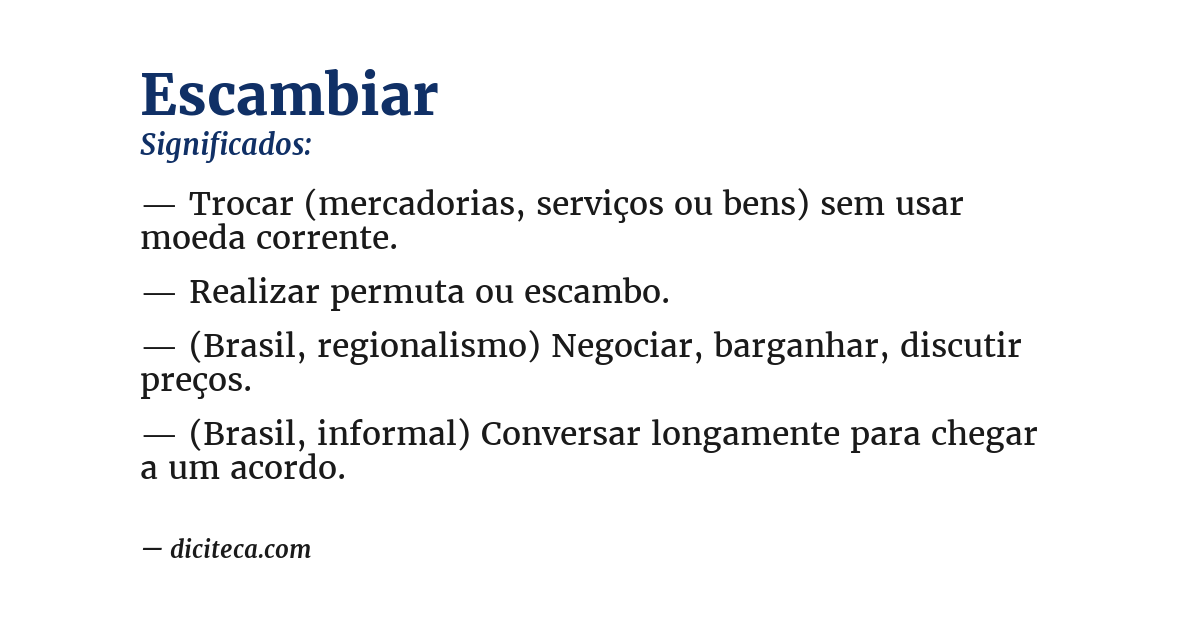 Significado de escambiar