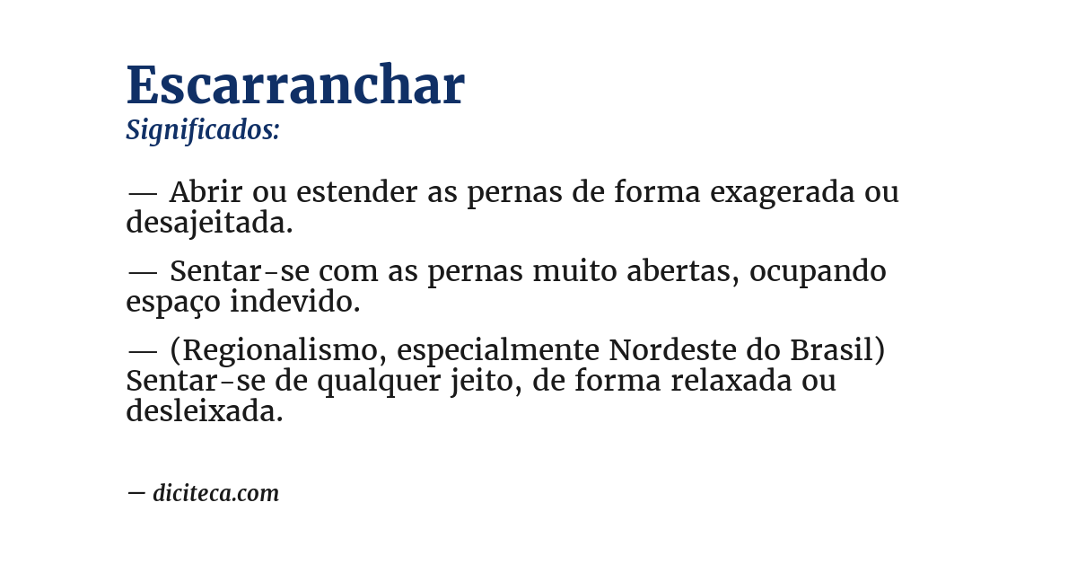 Significado de escarranchar
