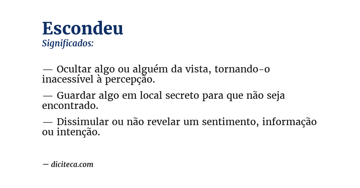 Significado de escondeu