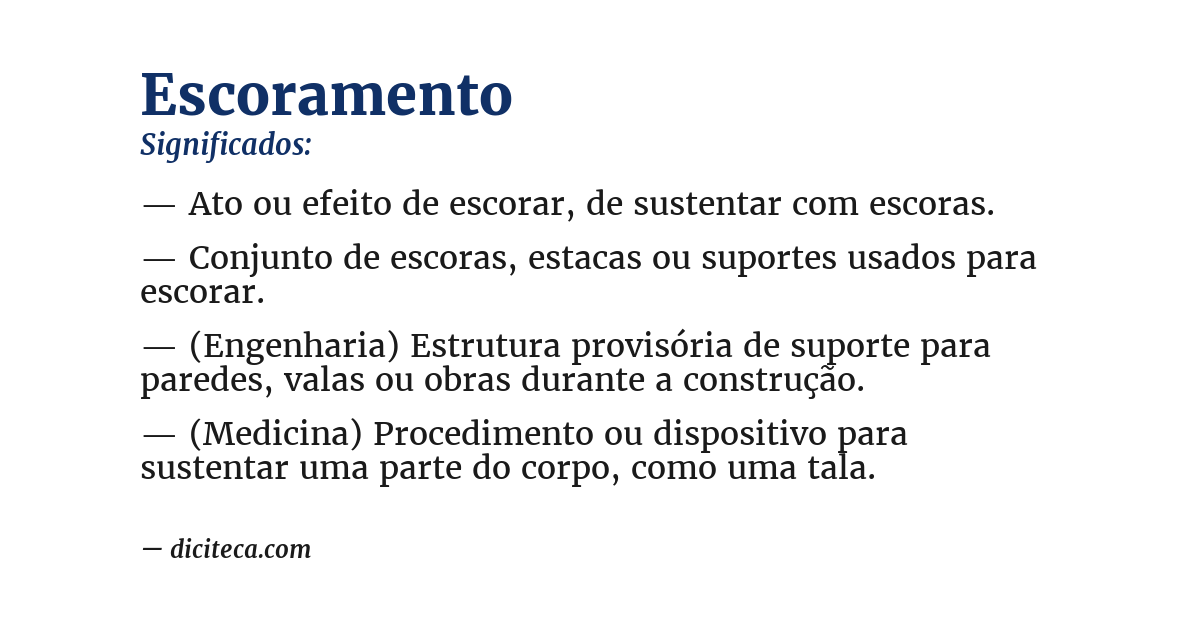 Significado de escoramento