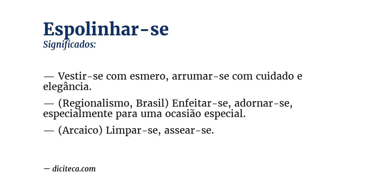 Significado de espolinhar-se