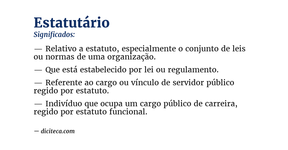 Significado de estatutário