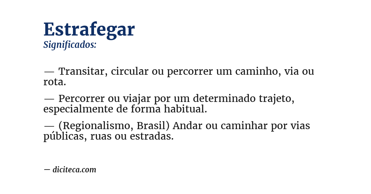 Significado de estrafegar