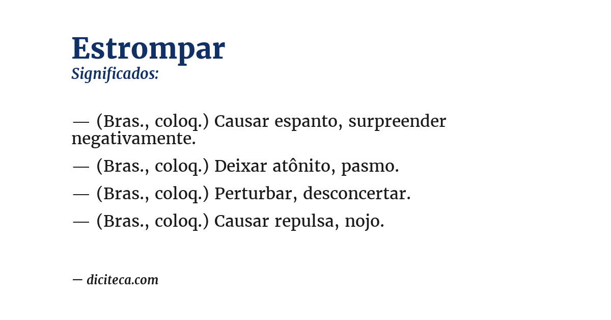 Significado de estrompar