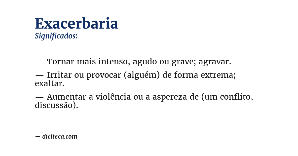 Significado de exacerbaria
