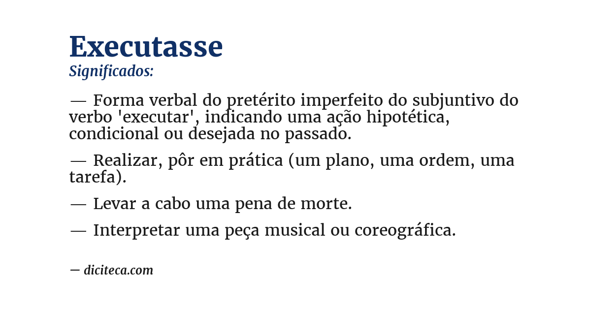 Significado de executasse