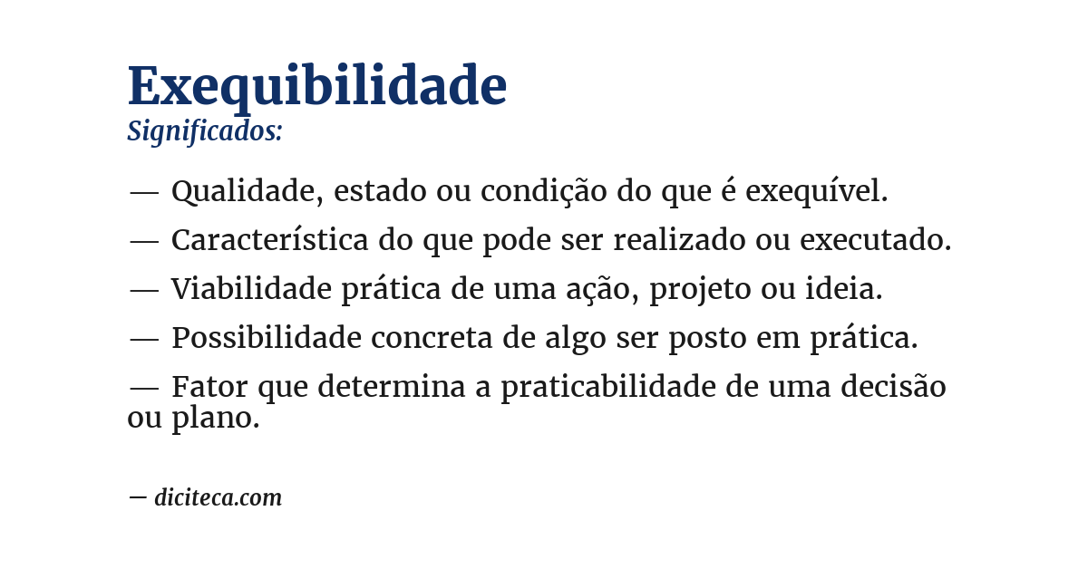 Significado de exequibilidade